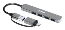 Port Designs 900161 interface hub USB 2.0 Type-A 5000 Mbit/s Silver