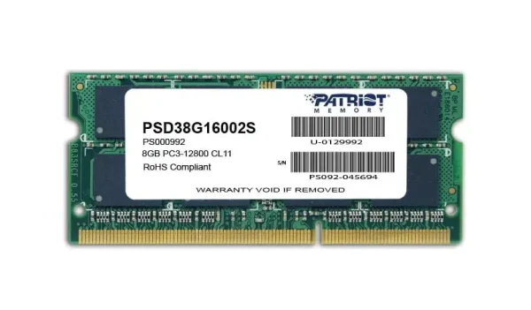 Patriot Memory Patriot Signature Line 8GB 1600MHz DDR3 Dual Rank SODIMM Notebook Memory