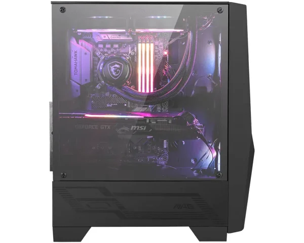 MSI MAG FORGE 100R Mid Tower Gaming Computer Case 'Black, 2x 120mm ARGB PWM Fan, 1x 120mm Fan, 1-6 ARGB Hub, Mystic Light Sync, - Image 3