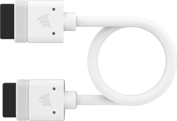 CORSAIR iCUE LINK Cable; 2x 200mm with Straight connectors; White