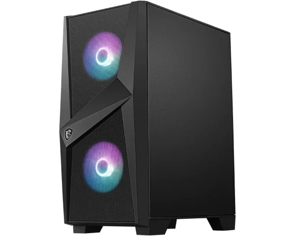 MSI MAG FORGE 100R Mid Tower Gaming Computer Case 'Black, 2x 120mm ARGB PWM Fan, 1x 120mm Fan, 1-6 ARGB Hub, Mystic Light Sync, - Image 4