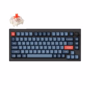 Keychron V1 Max QMK/VIA RED Wireless Custom Mechanical Keyboard - Black