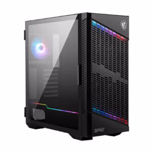 MSI MPG VELOX 100P AIRFLOW Mid Tower Gaming Computer Case 'Black, 3x 120mm Fan + 1x 120mm ARGB Fan, ARGB light strip, USB Type-